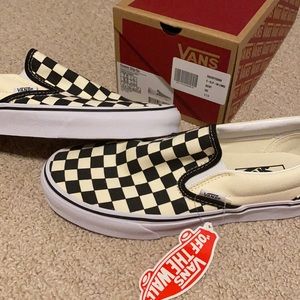 Brand new, never worn checkered vans